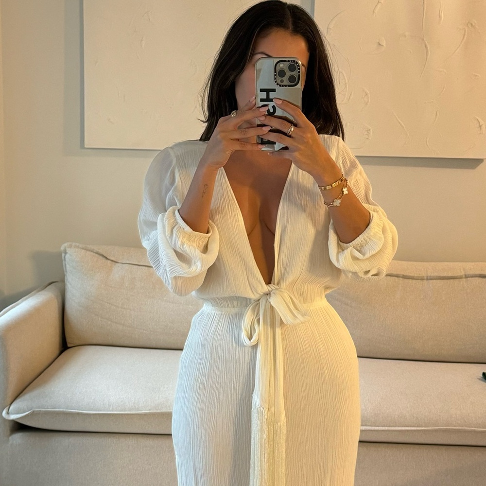 white linen S dress